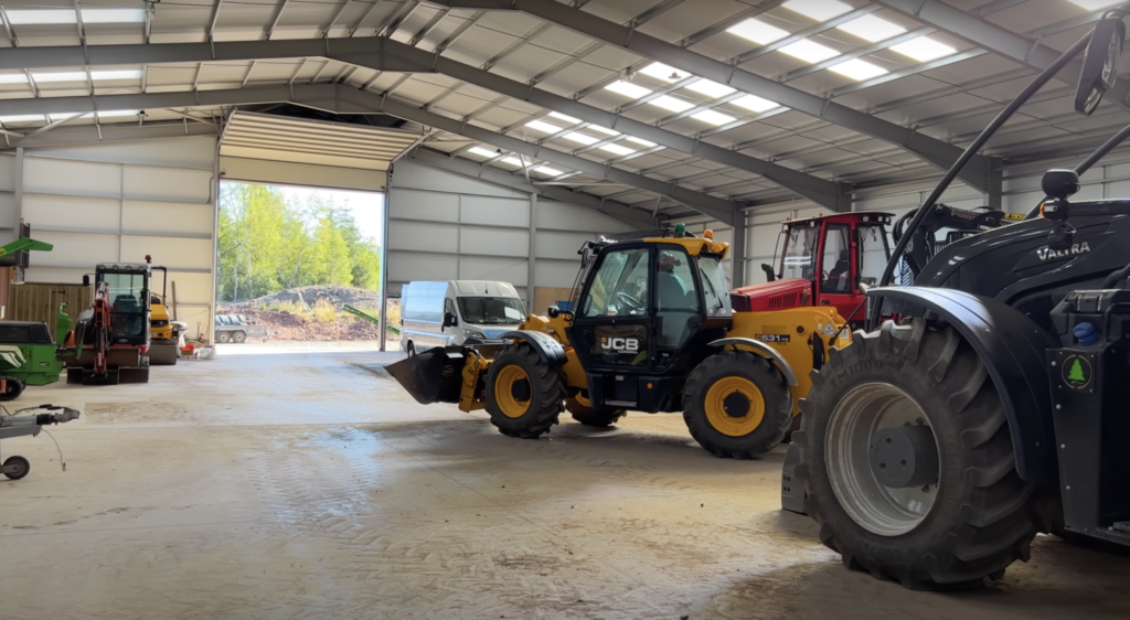 Machinery operating at the Scottish Woodlands off-grid site